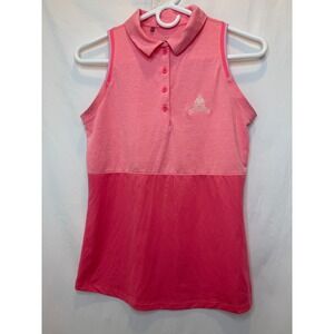 Under Armour Women's Sleeveless Golf Polo Small Pink Congressional‎ Country Club